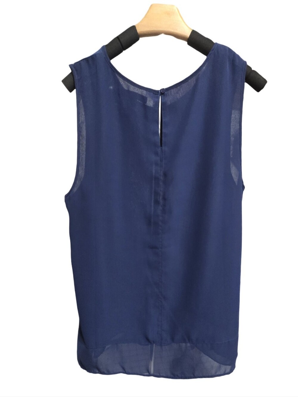 Banana Republic Navy Sleeveless Crewneck Camisole Feminine Sheer - Picture 4 of 9